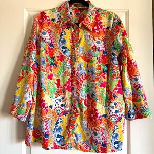 Lauren Ralph Lauren Colorful Button Down Shirt size 1X